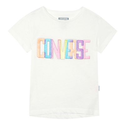 Girls' white 'Converse' print t-shirt